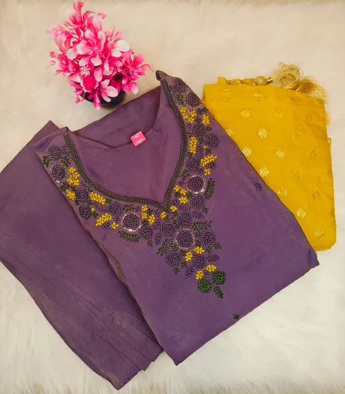 LAVENDER PREMIUM KURTI SET KS08